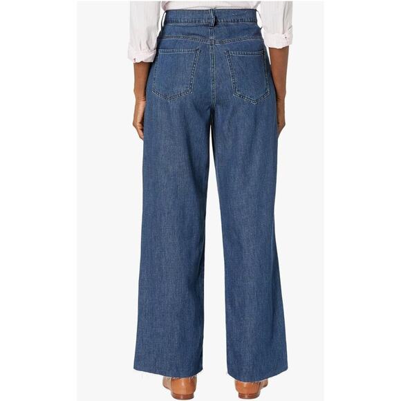 Maggie High-Rise Fab AB Wide Leg Hidden Button Raw Hem in Excite -10 - Picture 2 of 8